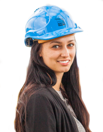 Woman with hardhat